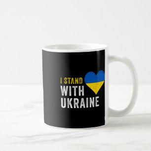 Caneca De Café Eu Fico Com A Ucrânia - Pare De Putin Para O Apoio