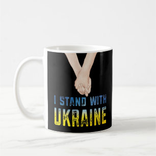 Caneca De Café Eu Fico Com A Ucrânia Suportando A Bandeira Da Ucr