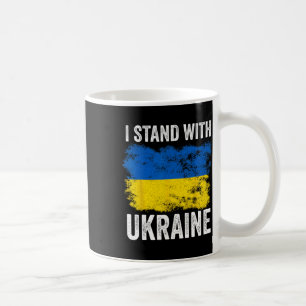 Caneca De Café Eu Fico Com a Ucrânia Vintage Orgulho da Bandeira