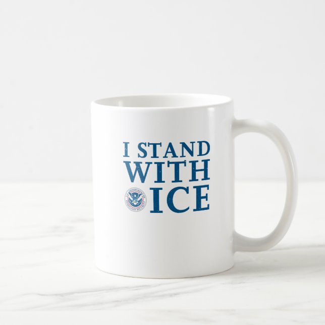 Caneca De Café Eu fico com ICE (Direita)