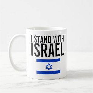 Caneca De Café Eu fico com Israel impresso na White Mug