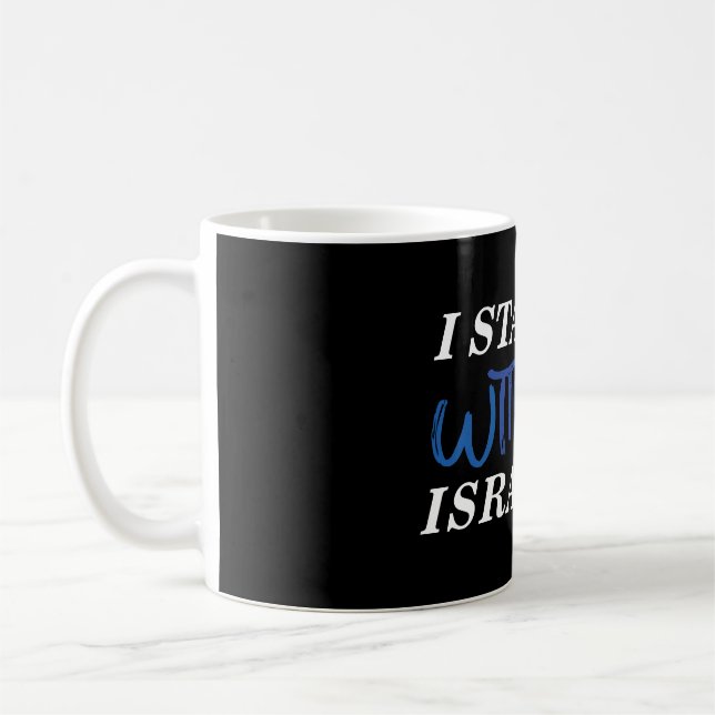 Caneca De Café Eu fico com Israel | Orgulho Preto (Esquerda)