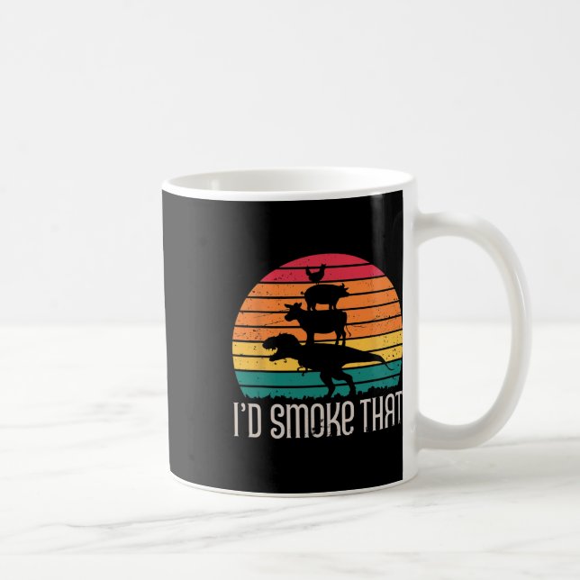 Caneca De Café Eu Fumaria Aqueles Dinossauros Churrascos Grelando (Direita)