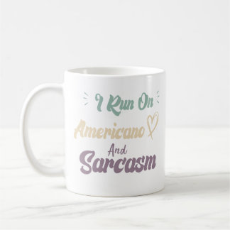 Caneca De Café Eu Funciono Com Americano E Sarcasmo Citação Diver