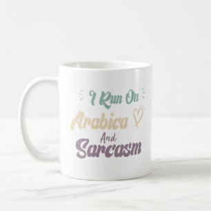 Caneca De Café Eu Funciono Com Arabica E Sarcasmo Citação Diverti