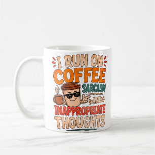 Caneca De Café Eu Funciono com Café, Sarcasmo e Pensamentos Inapr