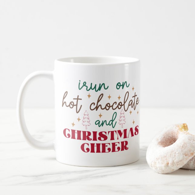 Caneca De Café Eu Funciono Com Chocolate Quente - Natal (Com Donut)