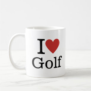 Caneca De Café Eu ❤️ Golfe para Funcionários Compres de Golfe CLI