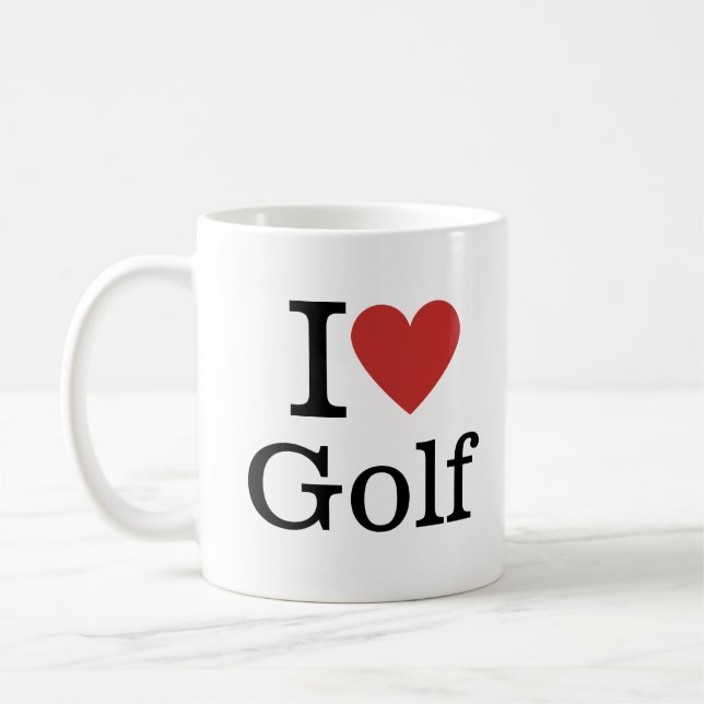 Caneca De Café Eu ❤️ Golfe para Funcionários Compres de Golfe CLI (Esquerda)