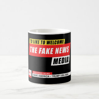 Caneca De Café Eu gostaria de dar as boas vindas ao falso noticiá