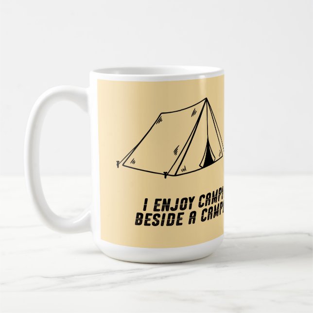 Caneca De Café Eu gosto de acampar ao lado de uma fogueira (Esquerda)