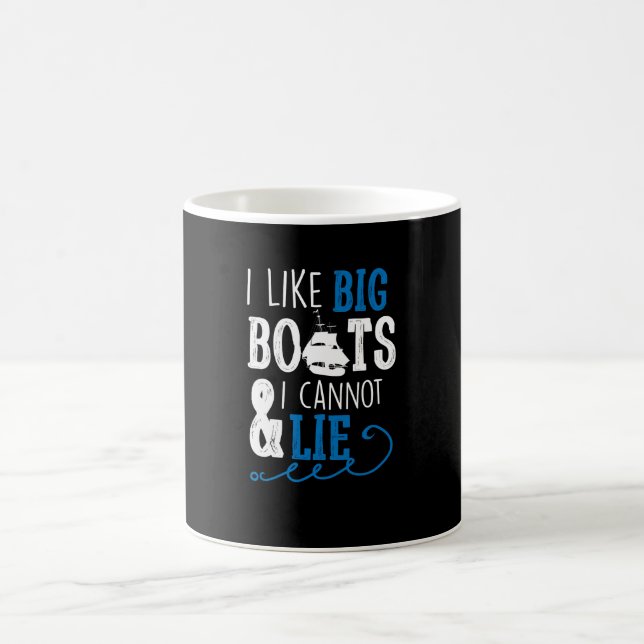 Caneca De Café Eu gosto de barcos grandes e eu não posso (Centro)