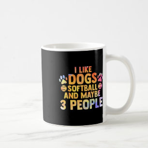 Caneca De Café Eu Gosto de Cachorros Softll E Talvez 3 Pessoas Aq