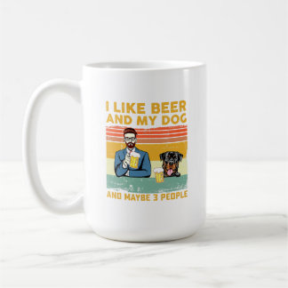 Caneca De Café Eu Gosto De Cerveja E Meu Cachorro E Talvez 3 Pess