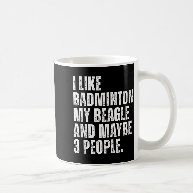 Caneca De Café Eu Gosto de Citação Divertida de Amante de Badmint (Direita)