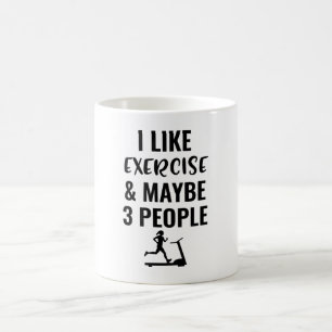 Caneca De Café Eu Gosto de Exercício E Talvez 3 Pessoas