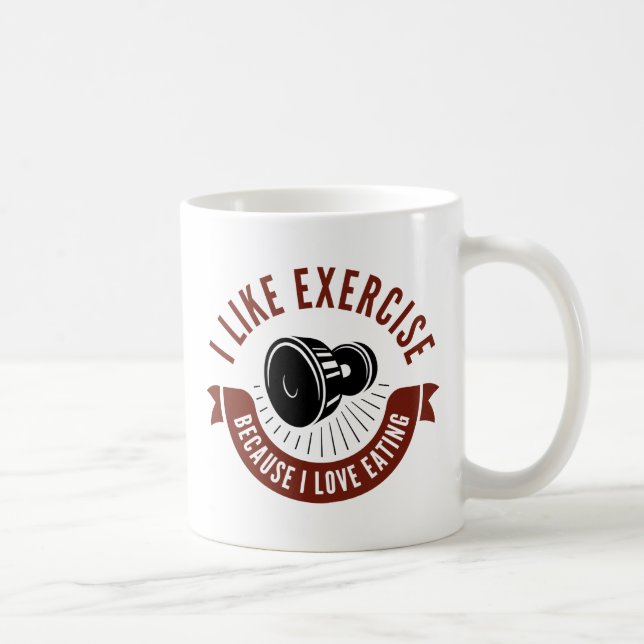 Caneca De Café Eu Gosto de Exercícios (Direita)