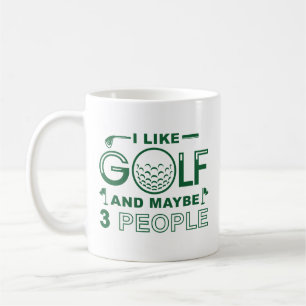 Caneca De Café Eu Gosto De Golfe E Talvez 3 Pessoas