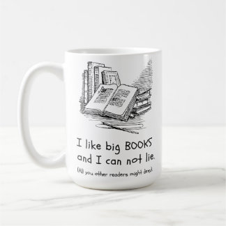 Caneca De Café Eu gosto de livros grandes | Writer Mug | Reader M