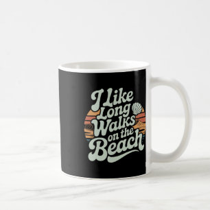Caneca De Café Eu gosto de longas caminhadas na praia Turista de