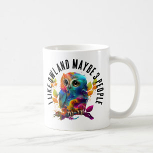 CANECA DE CAFÉ EU GOSTO DE OWL E TALVEZ 3 PESSOAS