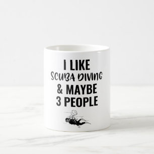 Caneca De Café Eu Gosto De Scuba Merging E Talvez 3 Pessoas