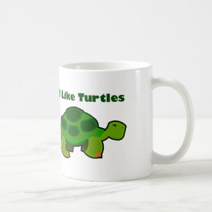 Caneca De Café Eu Gosto De Tartarugas -  Branca De 11 Oz Clássic