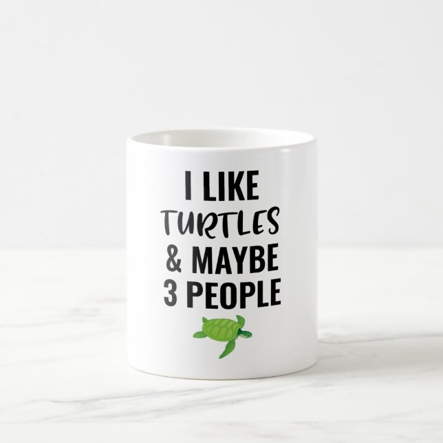 Caneca De Café Eu Gosto De Tartarugas E Talvez 3 Pessoas (Centro)