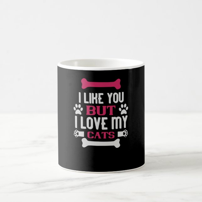 Caneca De Café Eu gosto de você. Eu amo meus gatos (Centro)