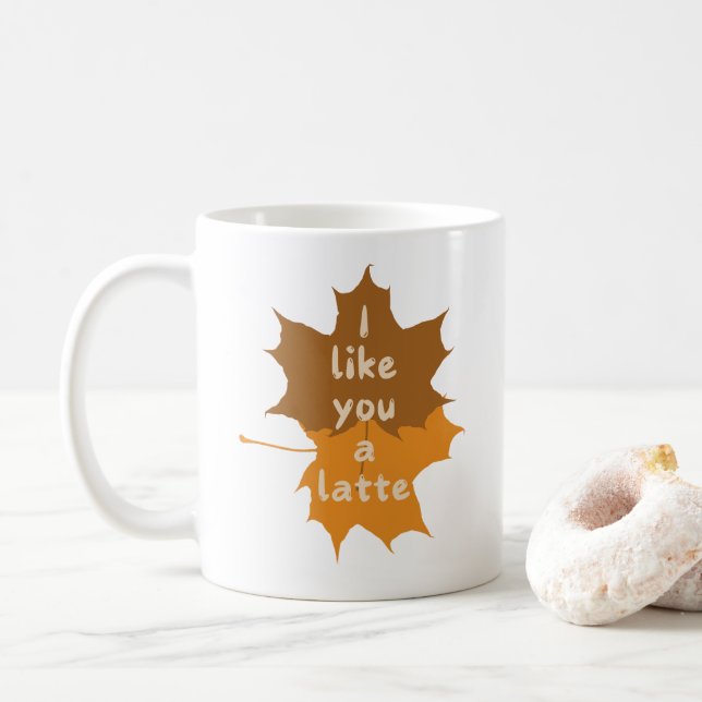 Caneca De Café Eu gosto de você, um mito de outono de outono (Com Donut)