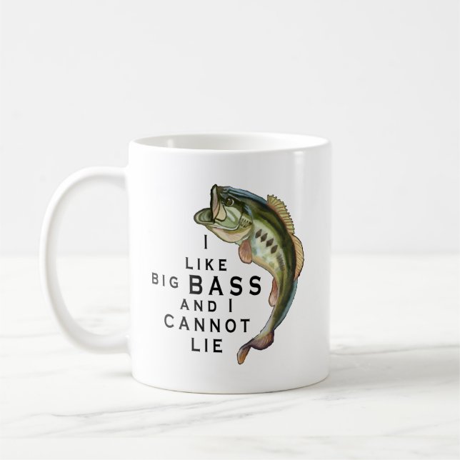 Caneca De Café Eu gosto do Big BASS Engraçado Pesca (Esquerda)