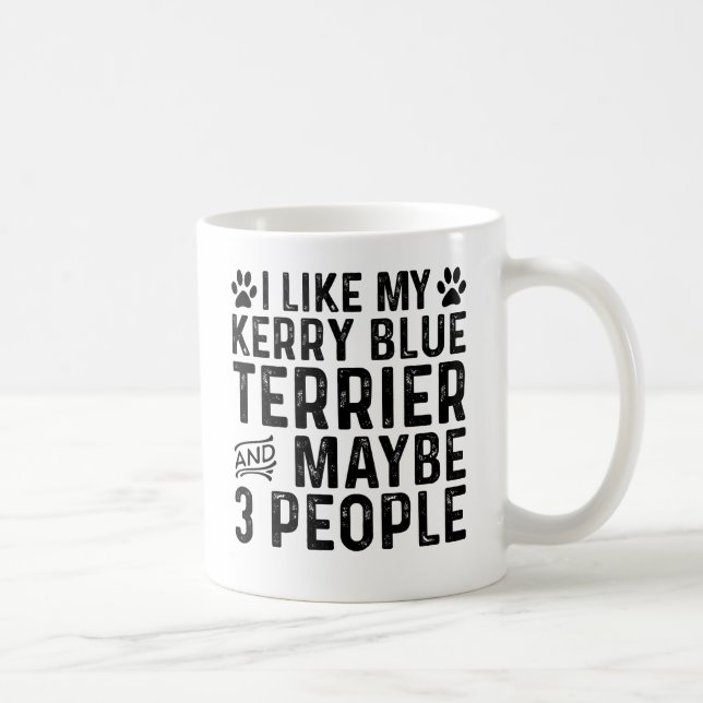 Caneca De Café Eu Gosto do Meu Kerry Blue Terrier E 3 Pessoas (Direita)