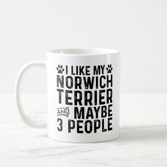 Caneca De Café Eu Gosto do Meu Norwich Terrier E de 3 Pessoas (Esquerda)