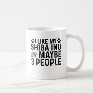 Caneca De Café Eu Gosto Do Meu Shiba Inu E De Três Pessoas