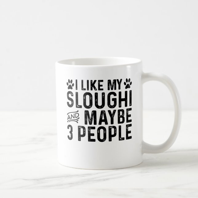 Caneca De Café Eu Gosto do Meu Sloughi E 3 Pessoas (Direita)