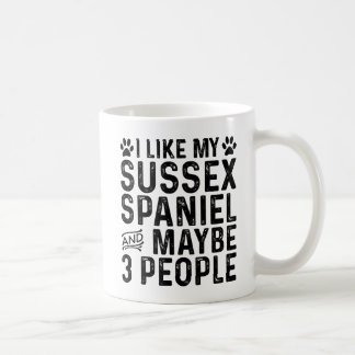 Caneca De Café Eu Gosto do Meu Sussex Spaniel E de 3 Pessoas