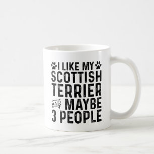 Caneca De Café Eu Gosto do Meu Terrier Escocês E 3 Pessoas
