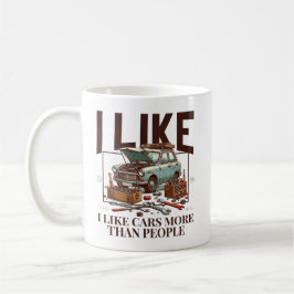 Caneca De Café Eu gosto mais de carros do que de pessoas