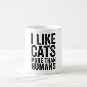 Caneca De Café Eu Gosto Mais De Gatos Do Que De Seres Humanos Sar