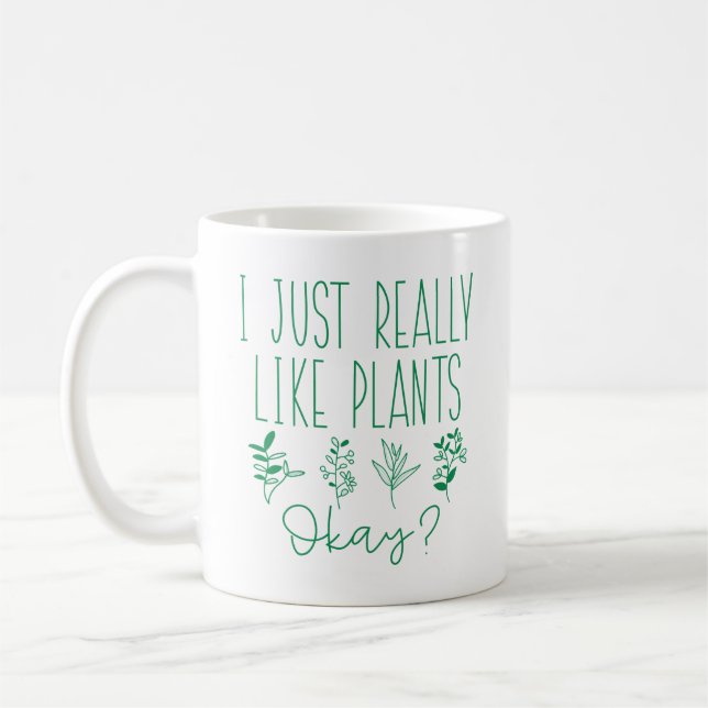 Caneca De Café Eu Gosto Muito De Plantas. (Esquerda)