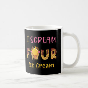 Caneca De Café Eu Gritar Quatro Crianças Sorvetes Garotinha Quart
