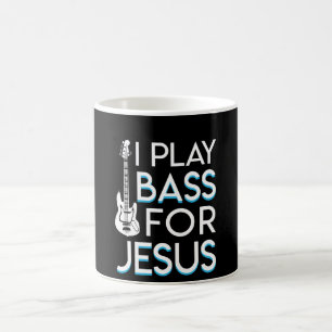 Caneca De Café Eu jogo a guitarra baixa cristã baixa de Jesus