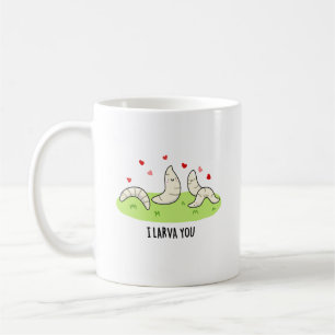 Caneca De Café Eu Larvo-Te Engraçado Larvae Adora Pun