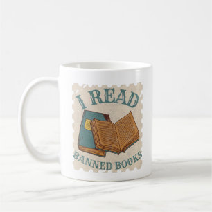 Caneca De Café eu leio livros proibidos amante de livros antigos
