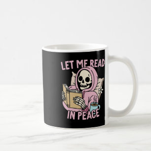 Caneca De Café Eu Li Em Paz, Engraçado Fantasma Lendo Halloween D