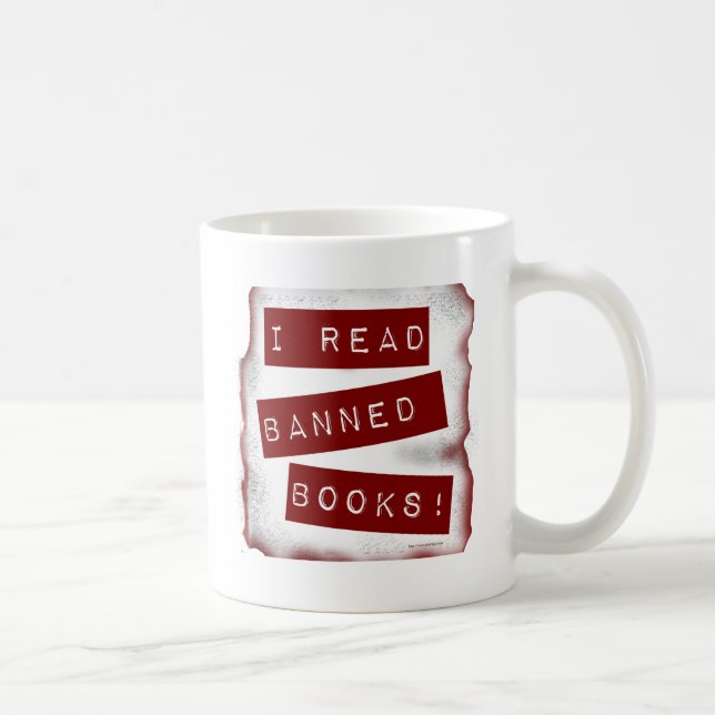 Caneca De Café Eu Li Livros Banidos Bookworm Motto Divertimento (Direita)