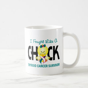 Caneca De Café Eu lutei como um sobrevivente de câncer do tirói