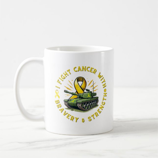 CANECA DE CAFÉ "EU LUTO CANCER COM A BRAVERIA E A FORÇA MUG" (Esquerda)