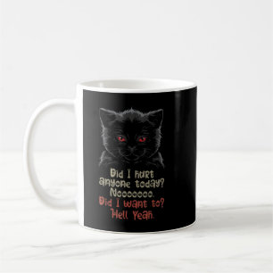 Caneca De Café Eu Machuquei Alguém Hoje Engraçado Gato Negro Sarc