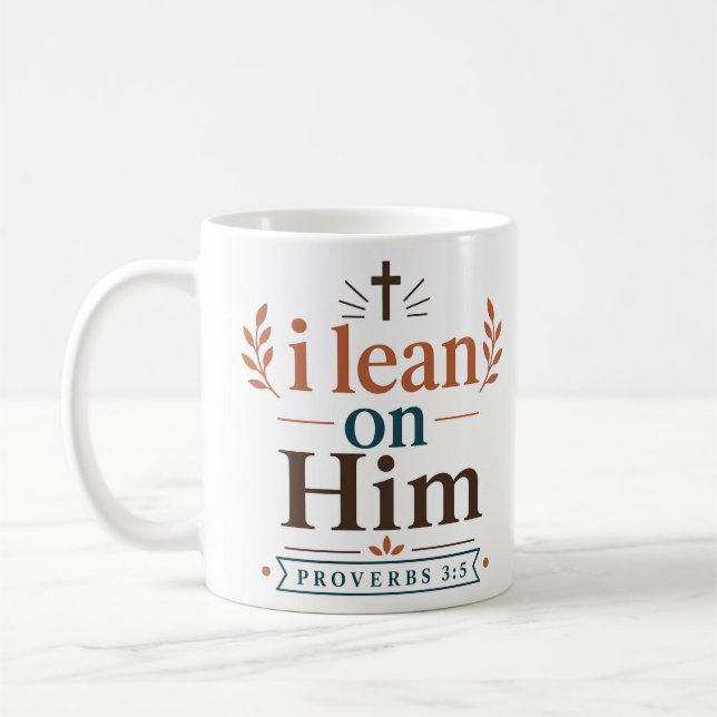 Caneca De Café Eu Me Apoio Nele Citação Clássica da Fé Cristã (Esquerda)
